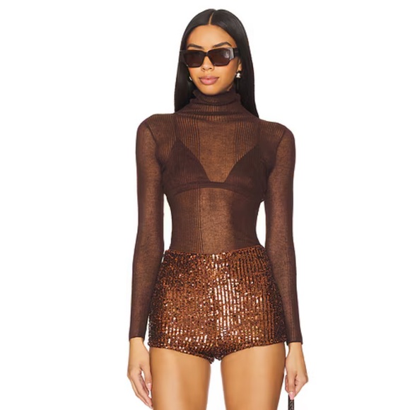 NWOT! NBD Janya Hot Shorts in Chocolate Brown - Picture 11 of 13